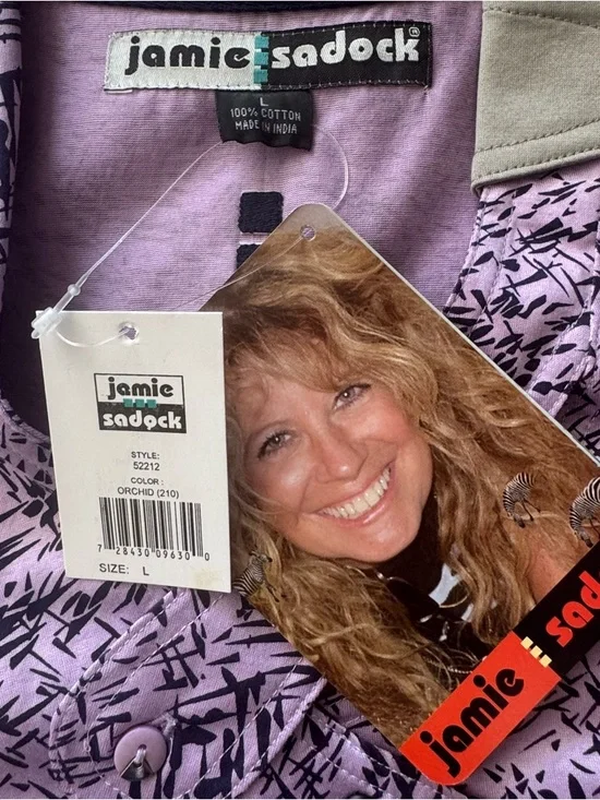 Y2K Jamie Sadock Purple Abstract Print Top Asymmetrical Sleeveless NWT Size L - Picture 2 of 9